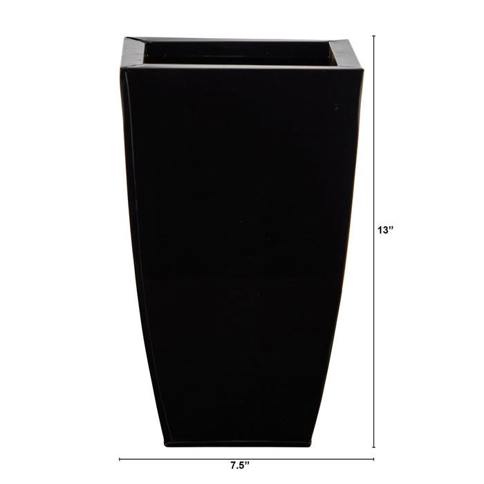 13" Tapered Square Metal Planter