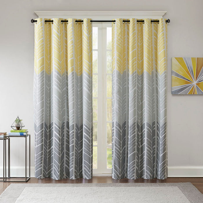 Adel - Printed Total Blackout Window Panel - Yellow - Simple Home Plus