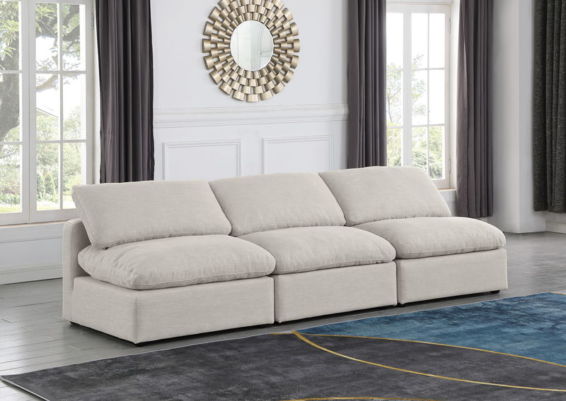 Indulge - Linen 3 Seat Modular Armless Sofa