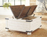 Wystfield - White / Brown - Cocktail Table with Storage - Simple Home Plus