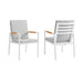 Crown - Outdoor Dining Chair With Light Gray (Set of 2) - White / Teak - Simple Home Plus