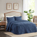 Quebec - King Fitted Bedspread (Set of 3) - Navy - Simple Home Plus