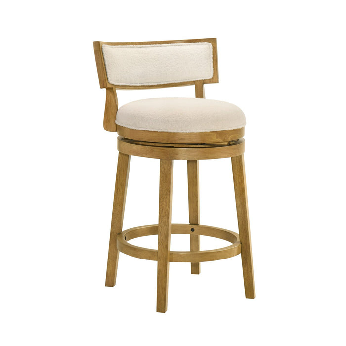 Noely - Modern Farmhouse Swivel Wood Counter Height Kitchen Bar Stool - Simple Home Plus