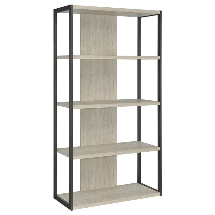Loomis - 72" 4-Shelf Bookshelf - Whitewashed Gray - Simple Home Plus