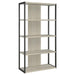 Loomis - 72" 4-Shelf Bookshelf - Whitewashed Gray - Simple Home Plus