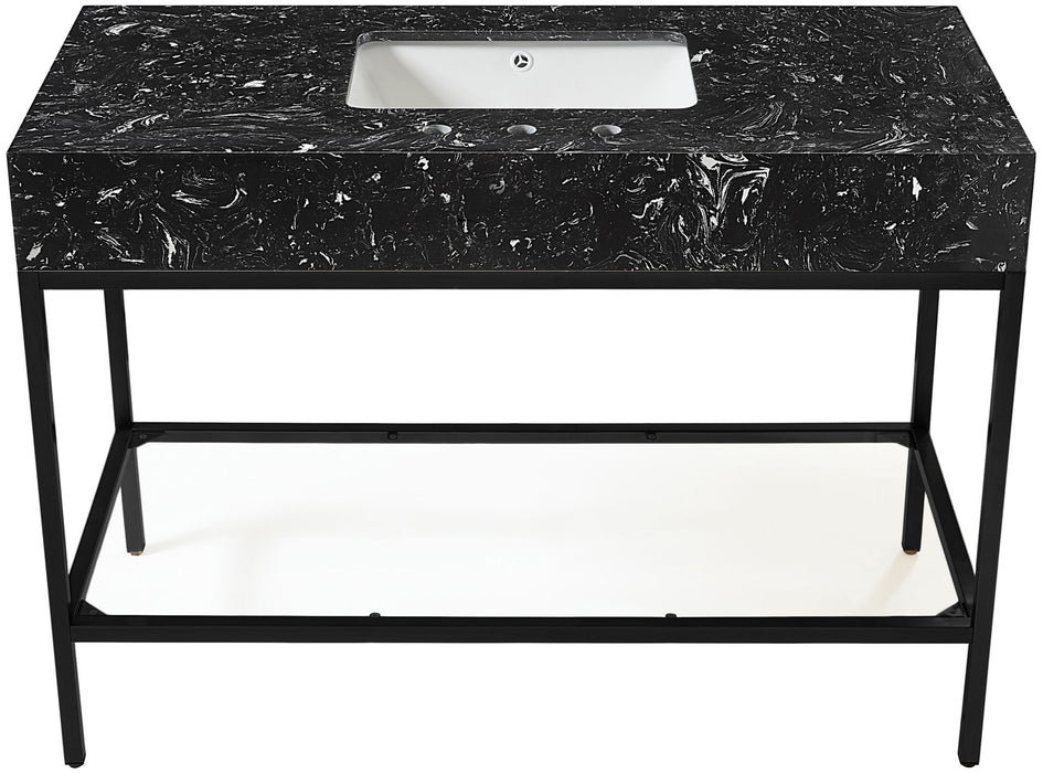 Marmo - Engineered Marble Bathroom Vanity With Black Base - Simple Home Plus
