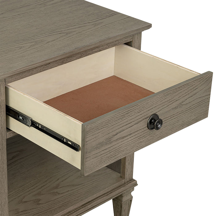 Victoria - One-Drawer Nightstand With Shelf - Reclaimed Gray - Simple Home Plus