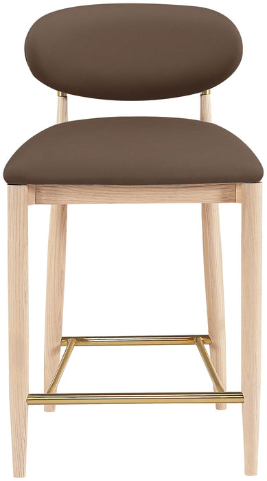 Riccio - Stool - Natural And Gold Frame - Simple Home Plus