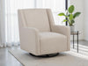 Sorrel - Fabric Upholstered Swivel Glider Arm Chair - Latte - Simple Home Plus