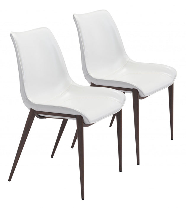 Stich Faux Leather Side or Dining Chairs (Set of 2) - White