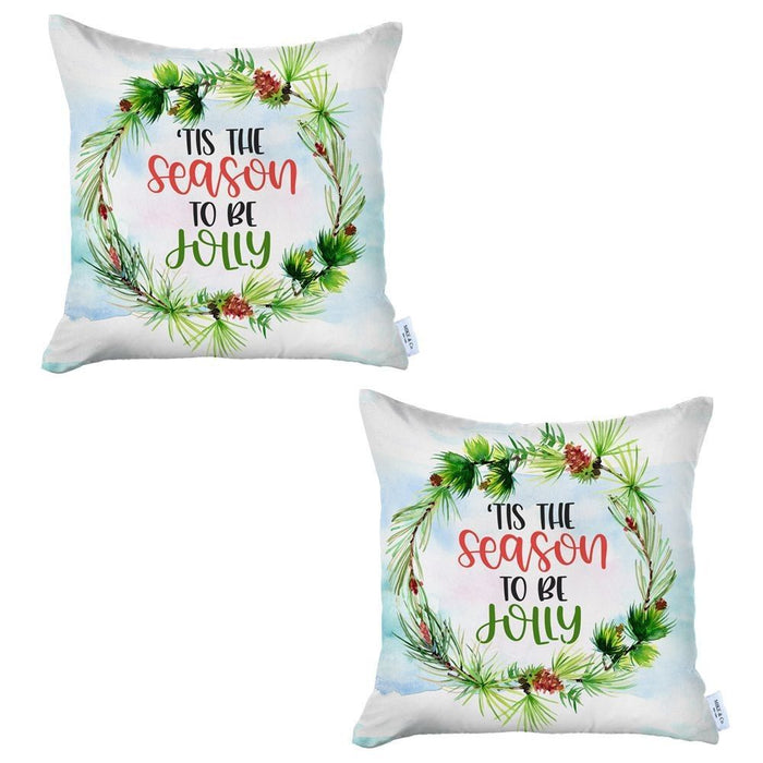 Tis The Season Christmas Throw Pillow Covers (Set of 2)