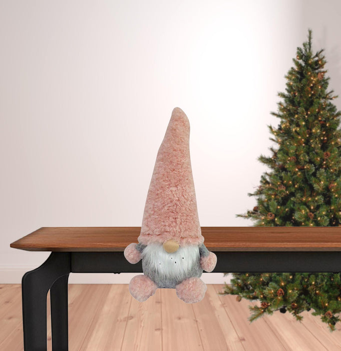 14"H Fabric Christmas Gnomes (Set of 2) - Pink