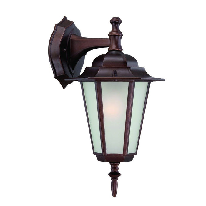 Frosted Glass Hanging Lantern Wall Light - Bronze