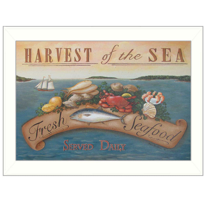 Harvest Of The Sea Framed Print Wall Art - White