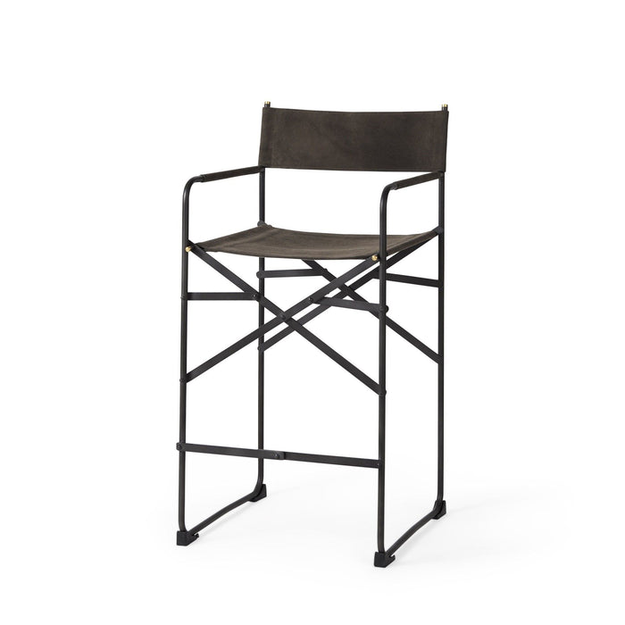 Leather Director's Chair Counter Stool - Espresso