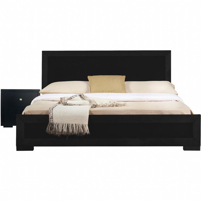 Moma Wood Platform Full Bed With Nightstand - Black