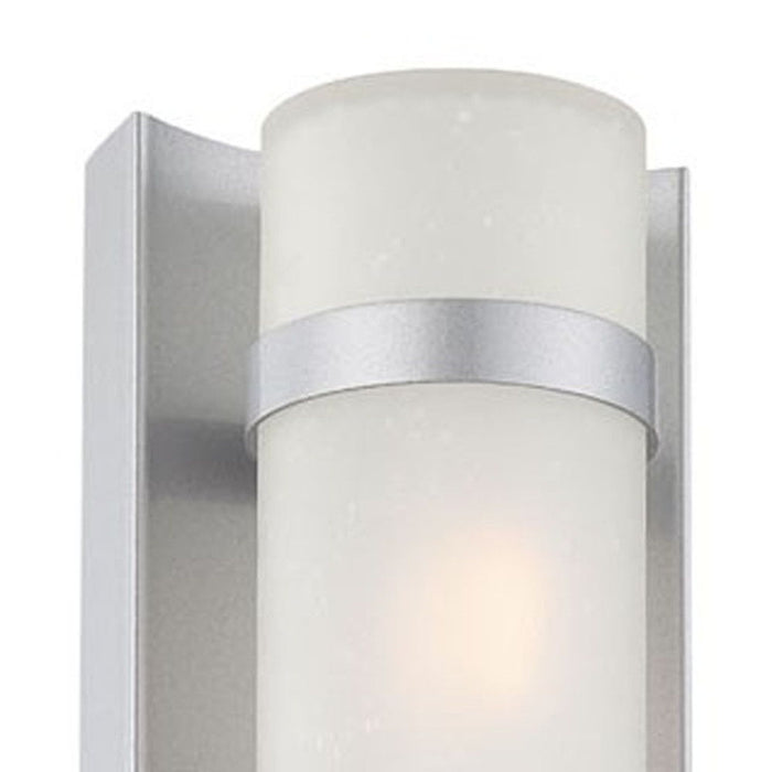 Two Light Glass Wall Sconce - Brushed Silver And White