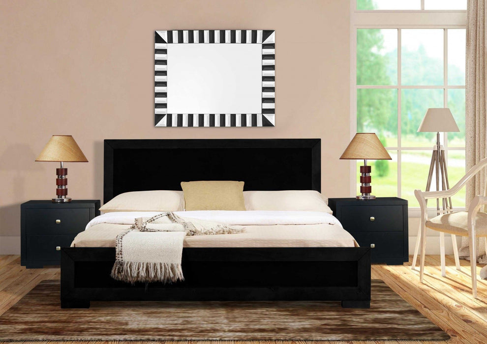 Moma Platform Twin Bed With Nightstand - Black Wood