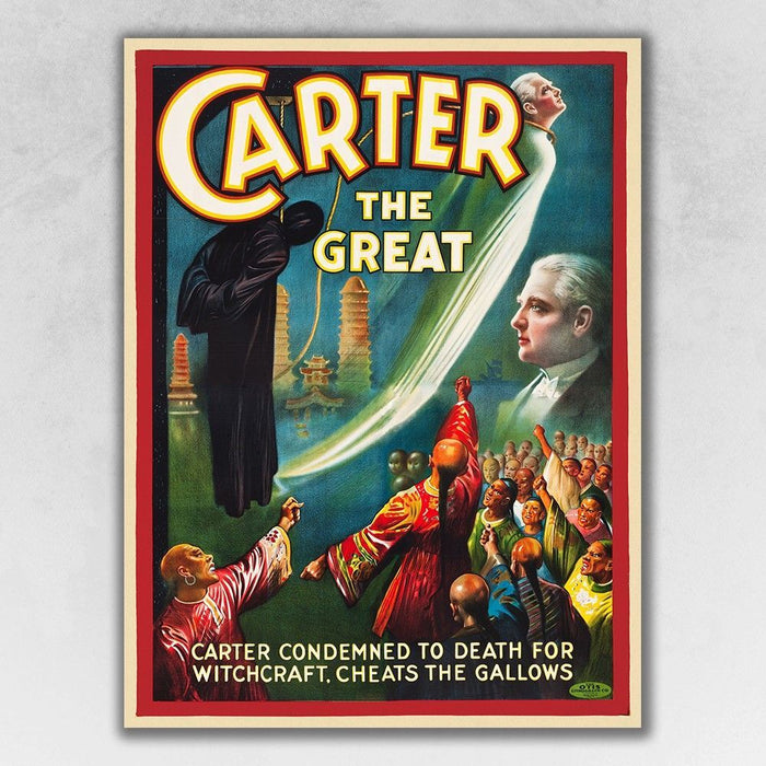 Vintage 1926 Carter Witchcraft Magic Unframed Print Wall Art - Blue And Green