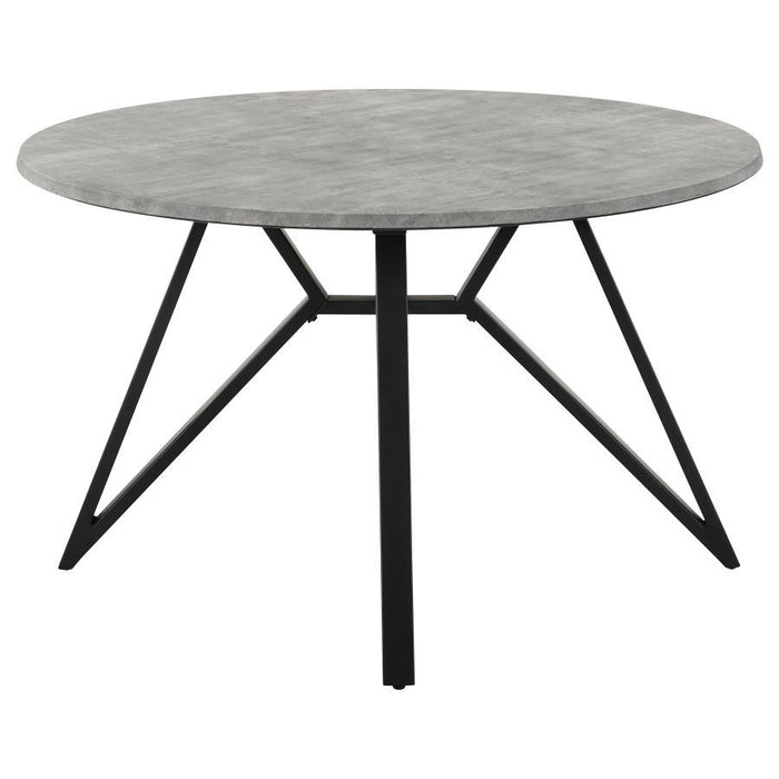 Neil - 5 Piece Round Dining Set - Concrete And Gray