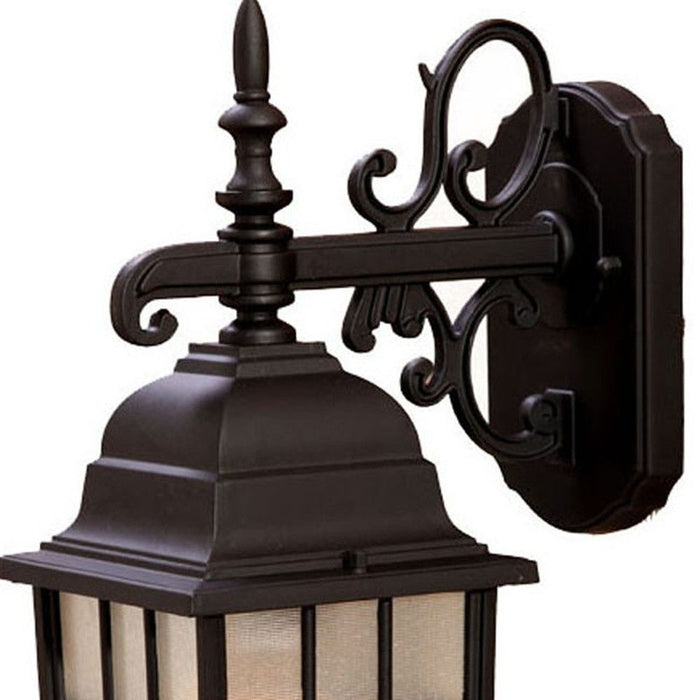 Window Pane Lantern Wall Light - Dark Brown