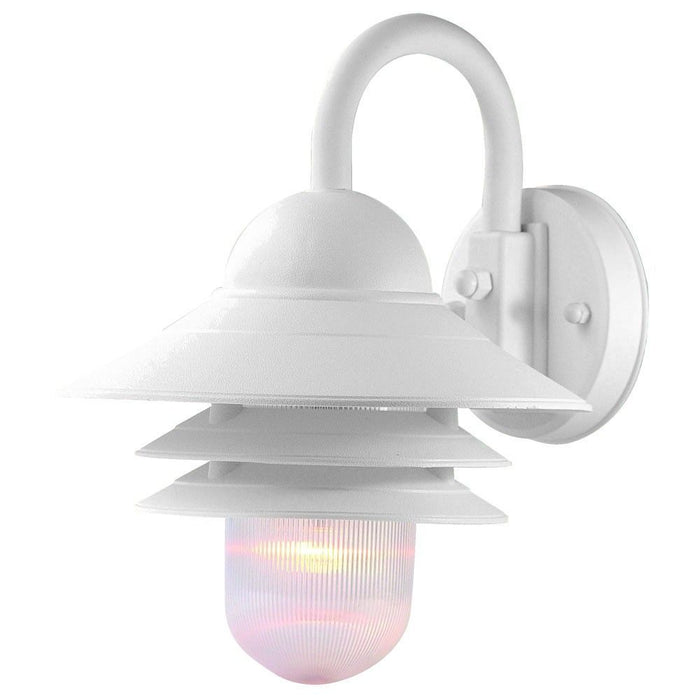 Three Tier Lamp Shade Outdoor Wall Light - White