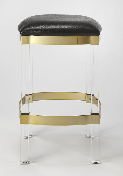 Leather Counter Stool - Acrylic And Black