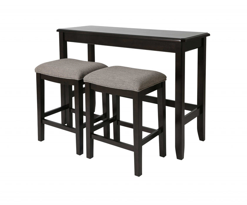 Perfecto Finish Sofa Table With Two Bar Stools - Espresso