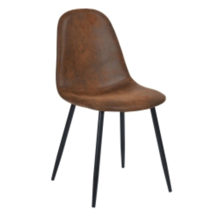 Upholstered Faux Leather Dining Chairs (Set of 4) - Brown And Black