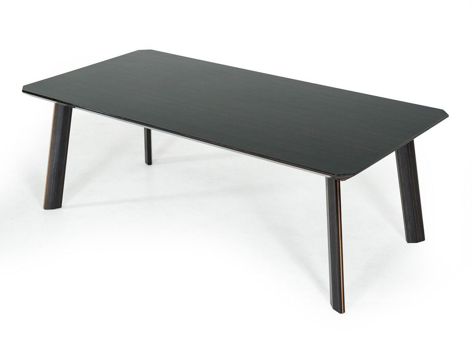 Rectangular Dining Table 87" - Black And Rose Gold