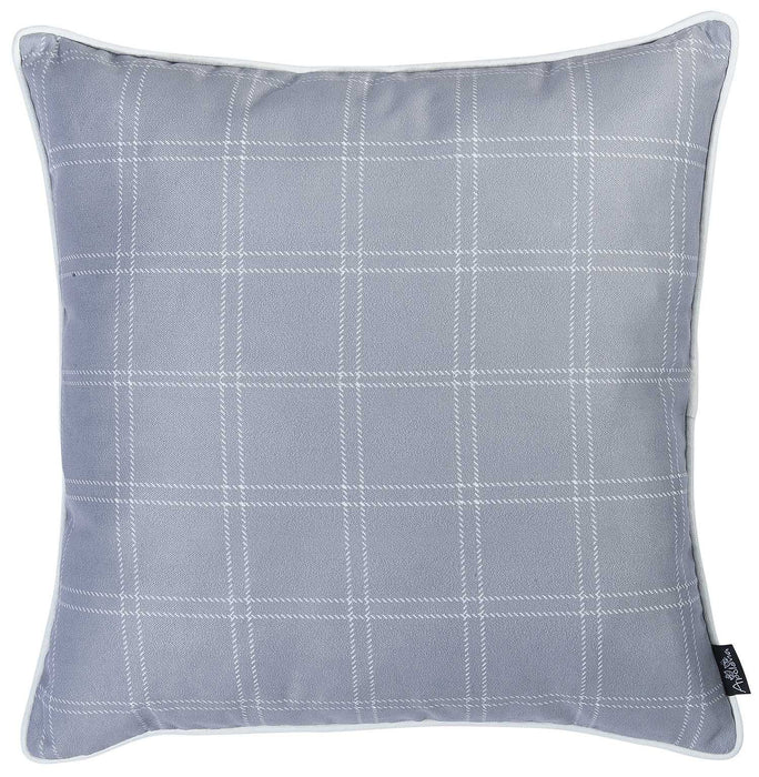 18"Lx18"H Christmas Basic Square Printed Decorative Throw Pillow Cover - Gray