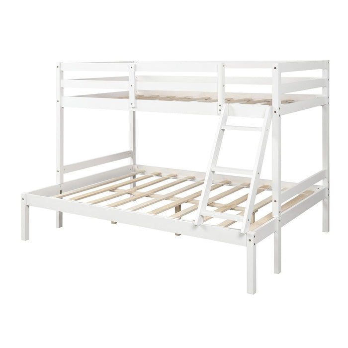 Twin Size Full Size Bunk Bed - White
