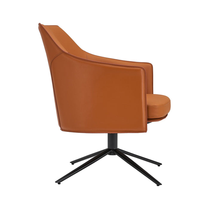 Faux Leather Swivel Accent Chair - Terra Cotta