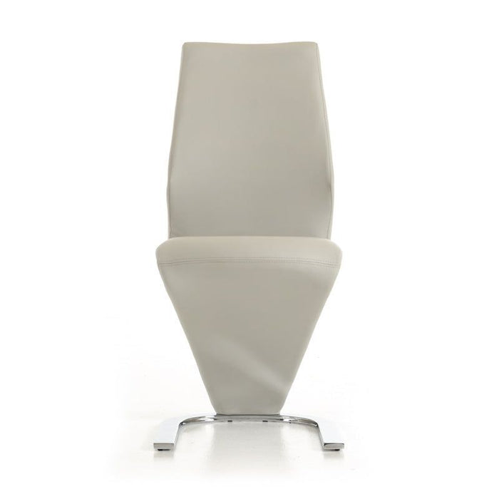 Faux Leather Modern Dining Chairs (Set of 2) - White Beige