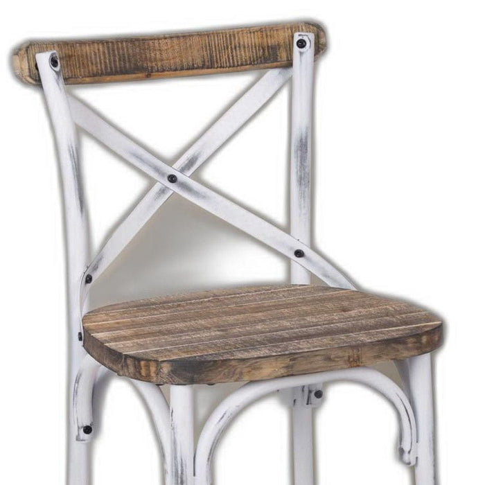 Wooden Bar Chair - Antique White