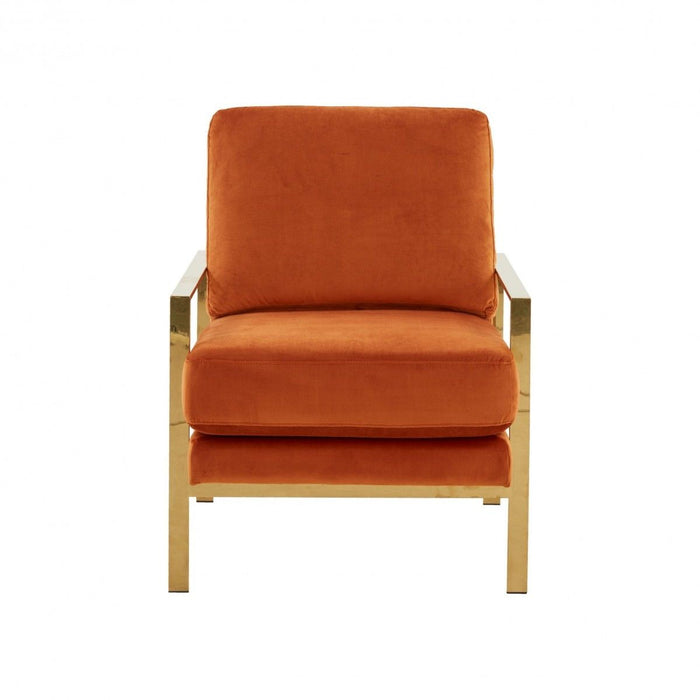 Accent Chair - Stylish Orange And Gold